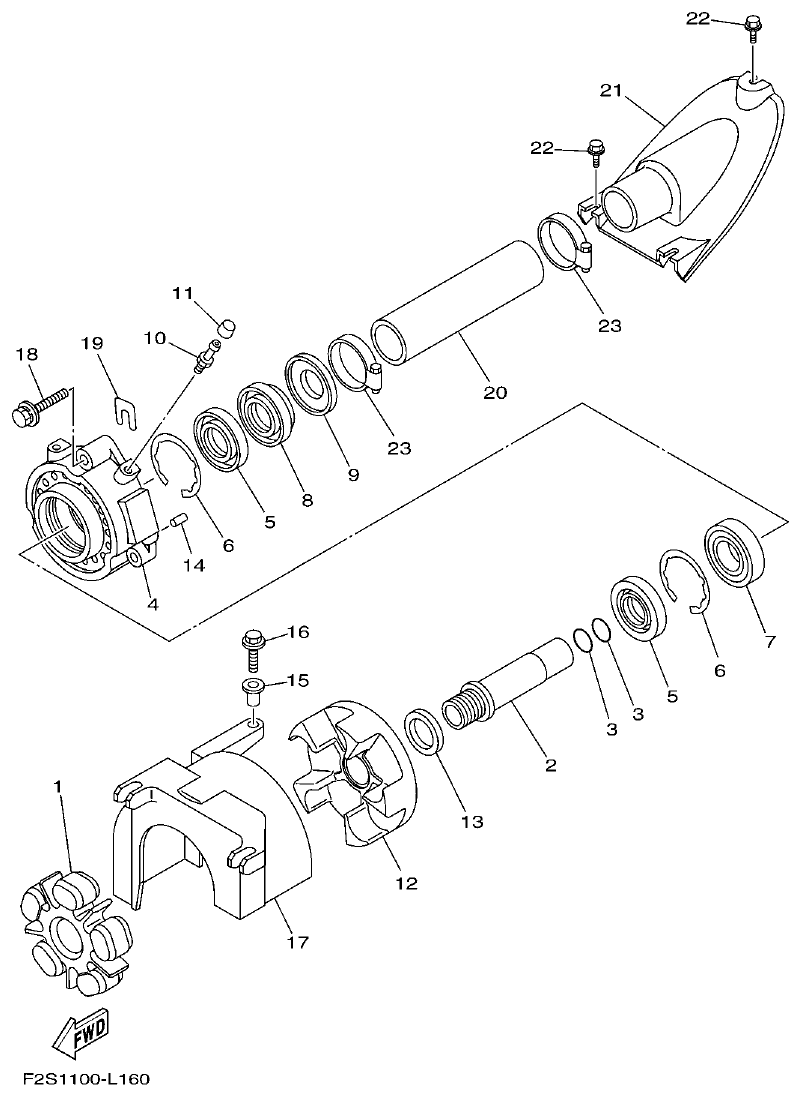 Yamaha FA1800A-M JET UNIT 2 parts diagram